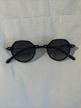 New Carolina Lemke Round Black Sunglasses